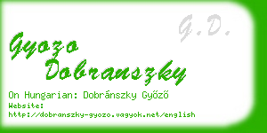 gyozo dobranszky business card