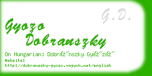 gyozo dobranszky business card